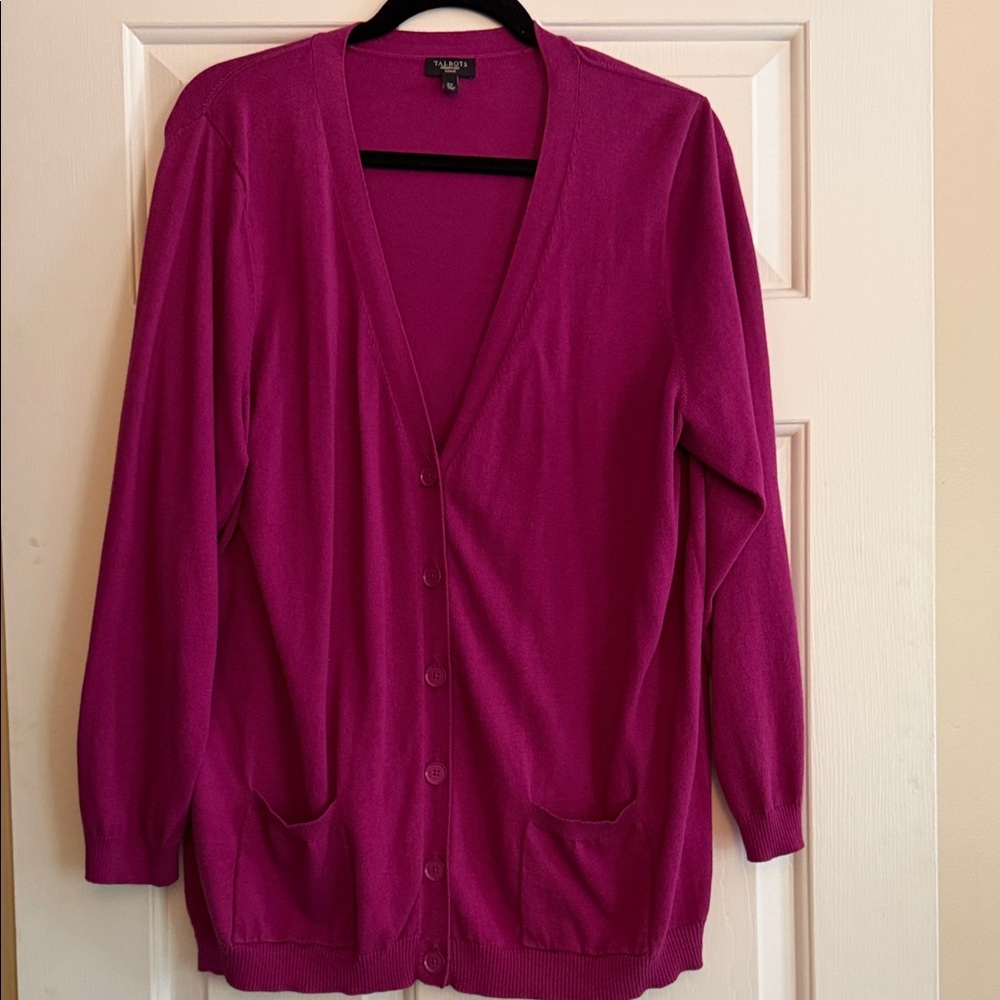 Talbots Fuchsia Cardigan Sweater